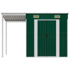 Capanno Giardino Verde Porta Attrezzi Acciaio Design Inclinato 277x110,5x181cm