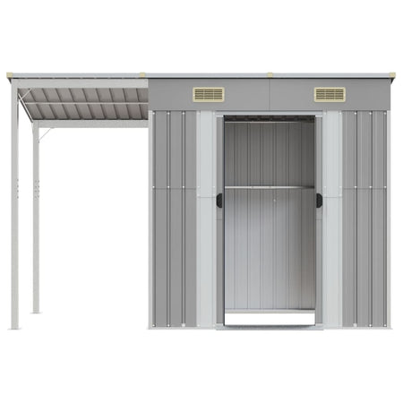 Capannone Porta Attrezzi Grigio Chiaro Acciaio Zincato Robusto 277x110,5x181cm