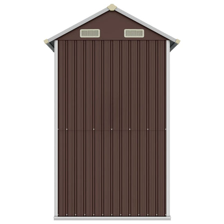 Capanno Porta Attrezzi da Giardino Marrone in Acciaio 192x152,5x237 cm