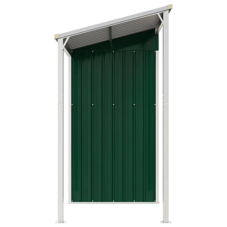 Capanno Giardino Verde Porta Attrezzi Acciaio Design Inclinato 277x110,5x181cm