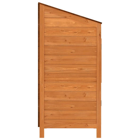Capanno Porta Attrezzi da Giardino Marrone Legno Massello di Abete 55x52x112cm