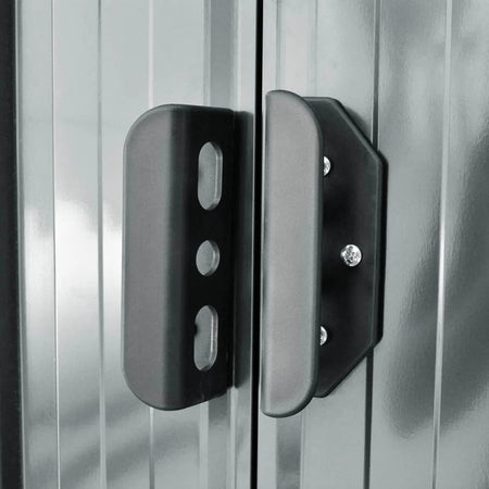 Capanno per Attrezzi Grigio in Metallo e Acciaio Zincato Durevole 204x132x186 cm