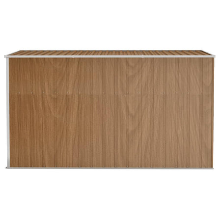 Capanno Porta Attrezzi da Giardino Parete Marrone Acciaio Zincato 118x288x178cm