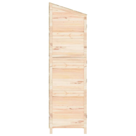 Capanno Porta Attrezzi da Giardino in Legno Massello di Abete 55x52x174,5 cm