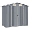 Porta Attrezzi da Giardino Grigio in Acciaio Zincato Resistente 205x129x183cm