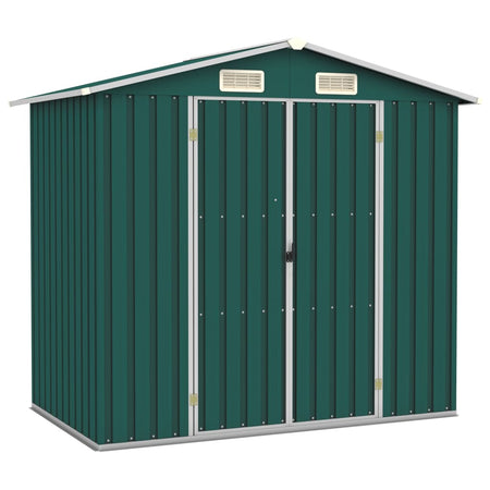 Box da Capanno Porta attrezzi Verde in Acciaio Zincato Resistente 205x129x183 cm