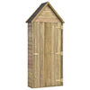 Casetta Porta Attrezzi Giardino con Porta in Pino Impregnato 69,5x32x178 cm