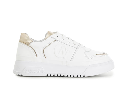 SNEAKERS IN PELLE CON LOGO IN RILIEVO