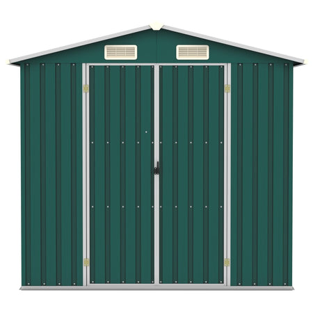 Box da Capanno Porta attrezzi Verde in Acciaio Zincato Resistente 205x129x183 cm