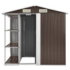 Capanno Porta Attrezzi da Giardino con Scaffali Marrone 205x130x183 cm Ferro