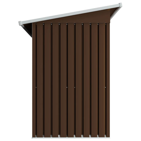 Box Attrezzi da Giardino Marrone in Acciaio Zincato Resistente 194x121x181 cm