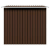 Box Attrezzi da Giardino Marrone in Acciaio Zincato Resistente 194x121x181 cm