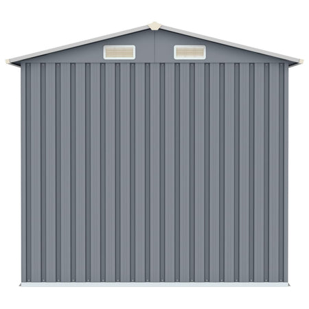 Porta Attrezzi da Giardino Grigio in Acciaio Zincato Resistente 205x129x183cm