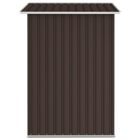 Capanno per Attrezzi da Giardino Marrone Acciaio Design Inclinato 205x129x183 cm