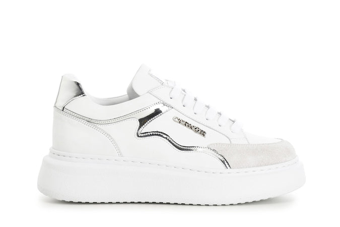 SNEAKERS IN PELLE CON DETTAGLIO SPECCHIO