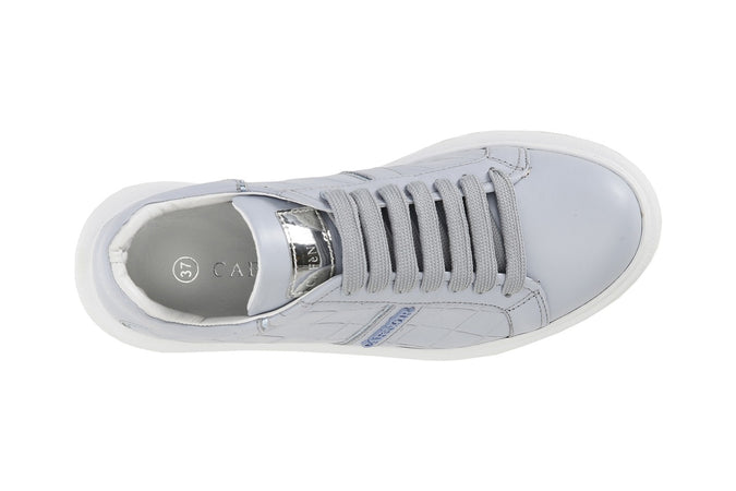 SNEAKERS IN PELLE STAMPA INTRECCIO