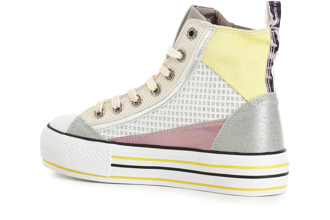 SNEAKERS MID PATCHWORK IN TESSUTO