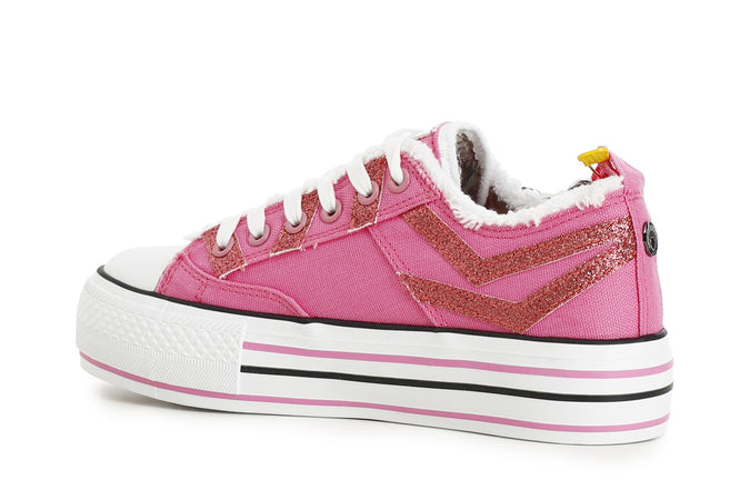 SNEAKERS IN TESSUTO E GLITTER CON FRANGE