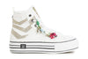SNEAKERS MID IN TESSUTO E GLITTER CON FRANGE