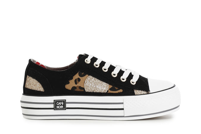 SNEAKERS IN TESSUTO E STAMPA ANIMALIER