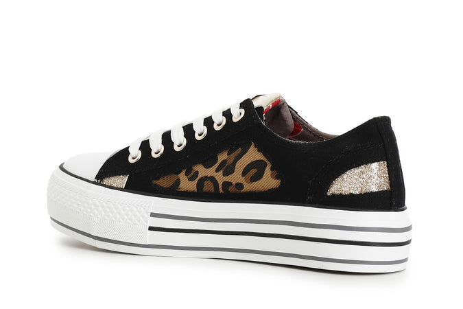 SNEAKERS IN TESSUTO E STAMPA ANIMALIER