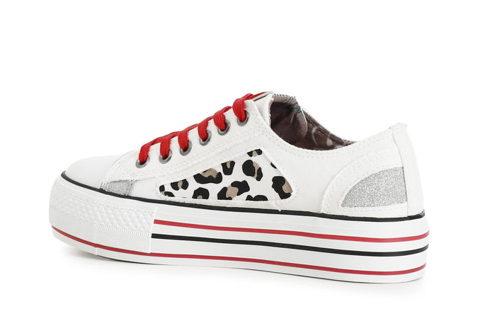 SNEAKERS IN TESSUTO E STAMPA ANIMALIER