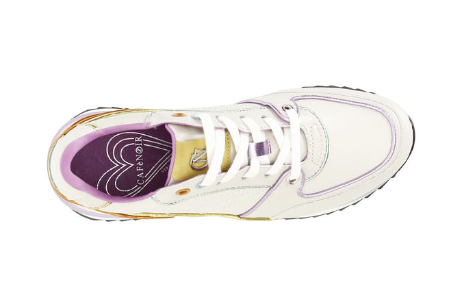 SNEAKERS IN PELLE CON PROFILI COLORATI