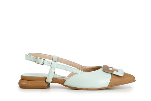 BALLERINA APERTA DIETRO IN PELLE