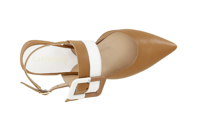 BALLERINA IN PELLE CON FIBBIA