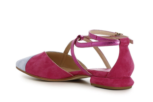 BALLERINA IN CAMOSCIO CON LACCIO E FIBBIA