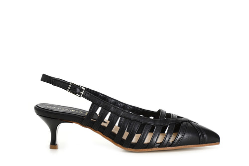 SCARPE GABBIA APERTE DIETRO IN PELLE