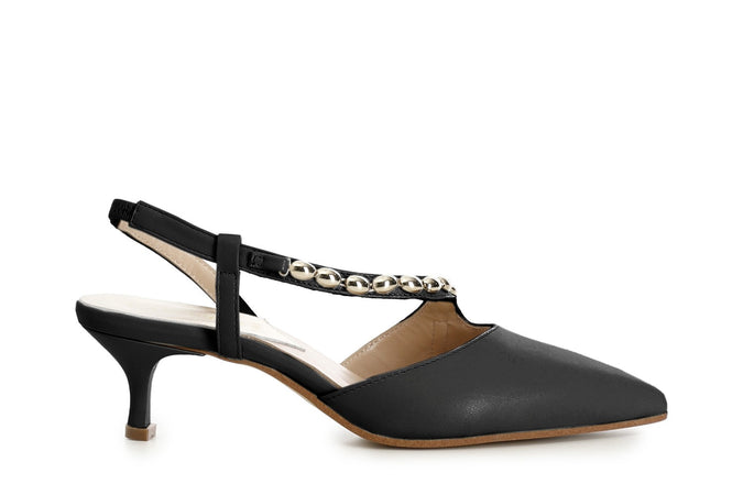 SCARPE IN PELLE ASIMMETRICHE CON ACCESSORIO