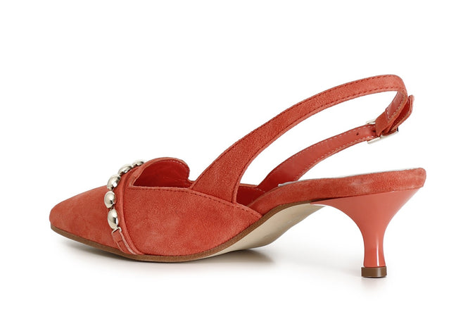 SCARPE APERTE DIETRO IN PELLE SCAMOSCIATA CON ACCESSORIO