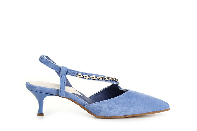 SCARPE IN PELLE SCAMOSCIATA ASIMMETRICHE CON ACCESSORIO