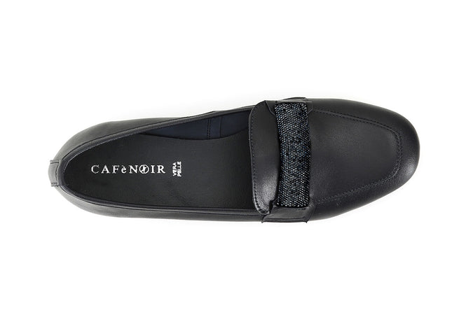 MOCASSINO IN PELLE CON PASSANTE IN MICROSTRASS