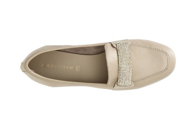 MOCASSINO IN PELLE CON PASSANTE IN MICROSTRASS