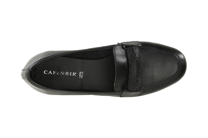 MOCASSINO IN PELLE CON PASSANTE IN MICROSTRASS