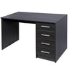 Scrivania in Legno MDF con Cassettiera 4 Cassetti 110x56 H 73cm Porta PC Grigio