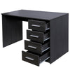 Scrivania in Legno MDF con Cassettiera 4 Cassetti 110x56 H 73cm Porta PC Grigio