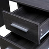 Scrivania in Legno MDF con Cassettiera 4 Cassetti 110x56 H 73cm Porta PC Grigio