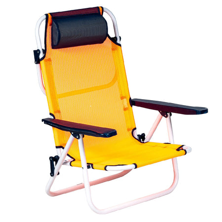 Sdraio Spiaggina Pieghevole in Alluminio Schienale Reclinabile Tessuto Textilene