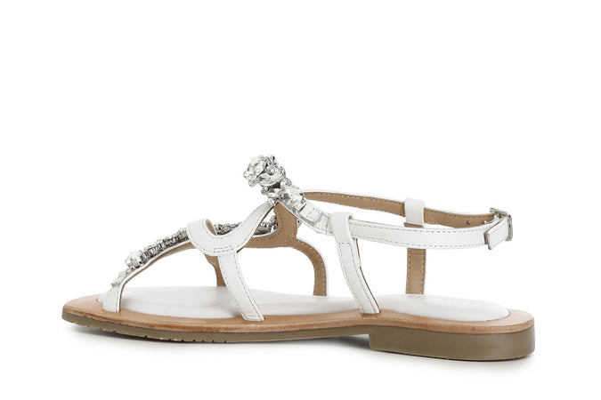 SANDALO IN PELLE CON ACCESSORIO GIOIELLO