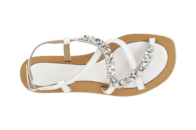 SANDALO IN PELLE CON ACCESSORIO GIOIELLO