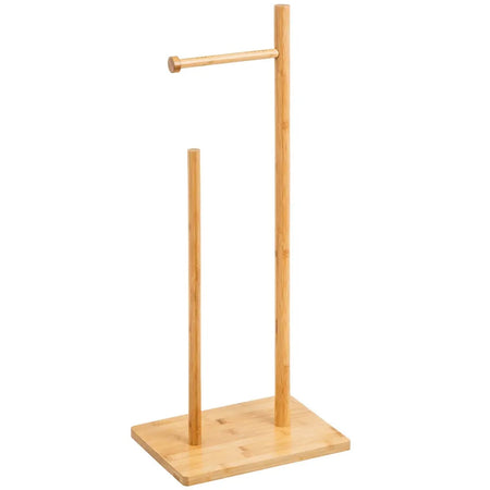 Piantana Bagno Porta Carta Igienica Legno Bambù Portarotoli da Terra Salvaspazio