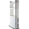 Carrello Cucina Slim Salvaspazio 4 Ruote 3 Ripiani 2 Cassetti Bianco 45x17 H106cm