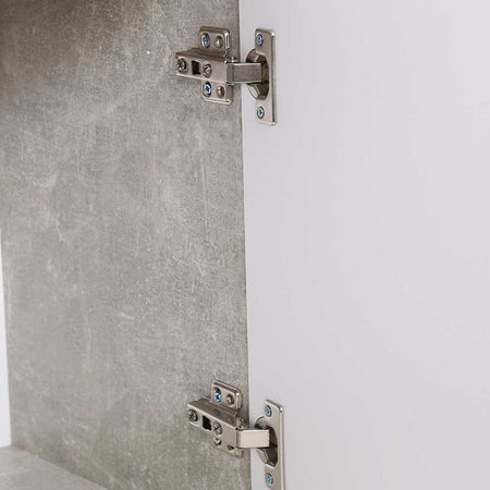 Mobile Cassettiera Moderna 2 Porte 2 Cassetti Design Minimal Bianco Grigio 82cm