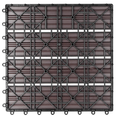 Kit 11 Mattonelle a Incastro per Terrazzo Piastrelle pavimenti 30x30cm in WPC Antiscivolo