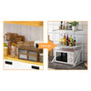 Scaffale Cucina Porta Microonde con 2 Ripiani Metallo e Legno 69x37x54cm Moderno Bianco