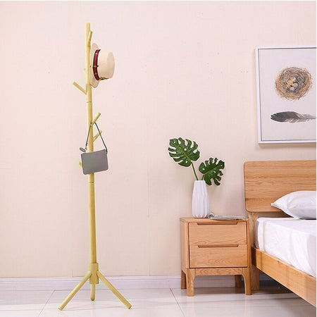 Piantana Appendiabiti in legno Naturale 8 Ganci 41x41 H176cm Verniciato Giallo