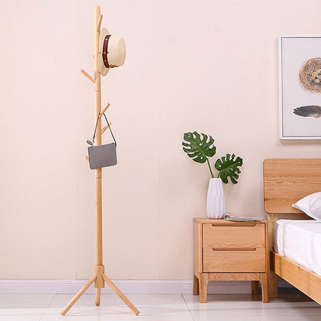 Piantana Appendiabiti in legno Naturale 8 Ganci 41x41 H176cm Verniciato Naturale